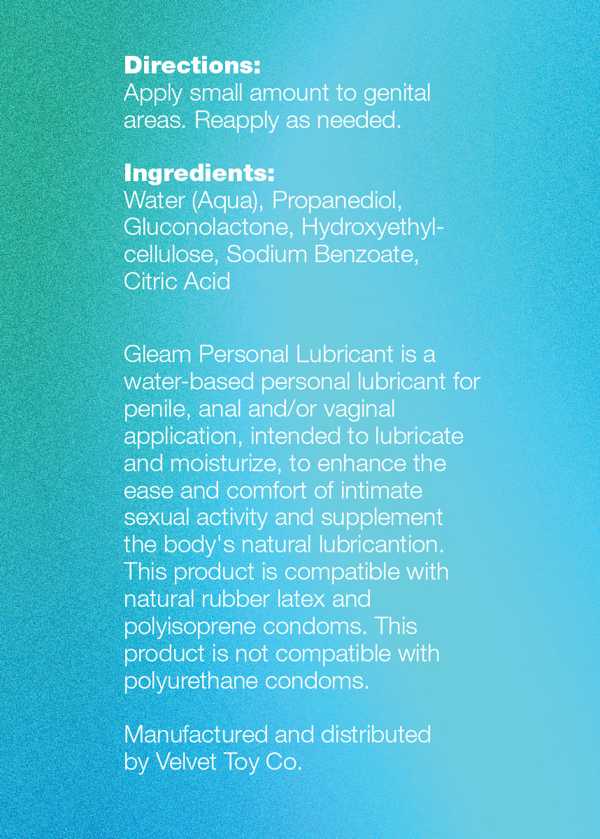 unisex-lube, gleam sex toy lube